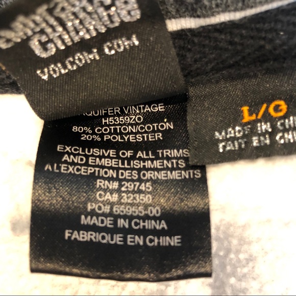 Volcom Women’s Zip Hoodie Sweatshirt sz L/ G Cotton Blend Striped Black White - Picture 9 of 9